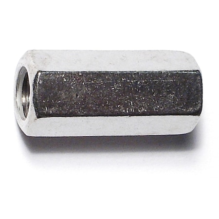 Midwest Fastener Coupling Nut, 1/4"-20, 18-8 Stainless Steel, Not Graded, 7/8 in Lg, 6 PK 33825